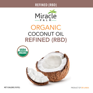 Organic Naturally Refined Coconut Oil (RBD) Tasteless 5 Gallon Pail