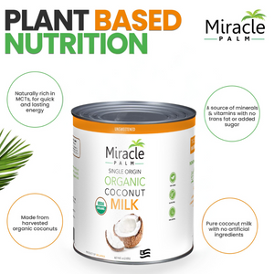 Miracle Palm Organic Canned Coconut Milk 18% Fat Unsweetened - 96 Fl Oz