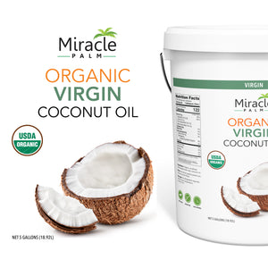 Miracle Palm Organic Virgin Coconut Oil (5 Gallons)
