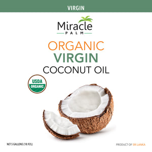 Miracle Palm Organic Virgin Coconut Oil (5 Gallons)