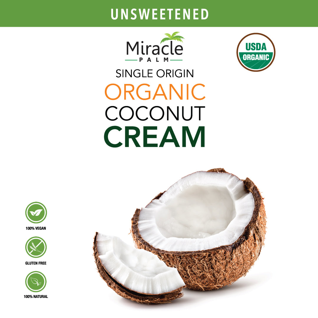 Miracle Palm Organic Aseptic Coconut Cream 24% Fat - Unsweetened  20kg (44lb) Bag in Box